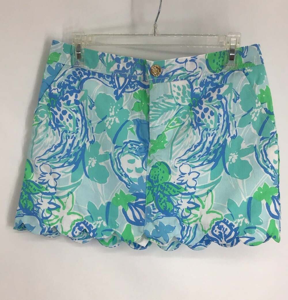 Lilly Pulitzer Colette Scallop Skort Whisper Blue Boom CrocA Loca Resort Size 4